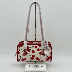 Coach Swing Zip Bag With Cherry Print Red Brass/Chalk Multi